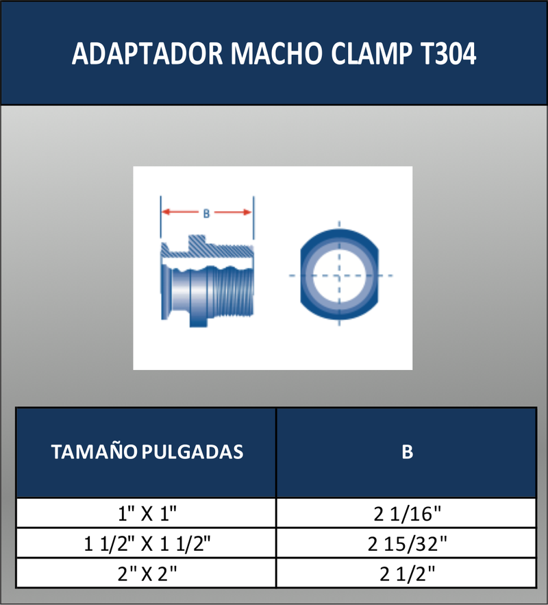 ADAPTADOR MACHO CLAMP T-304